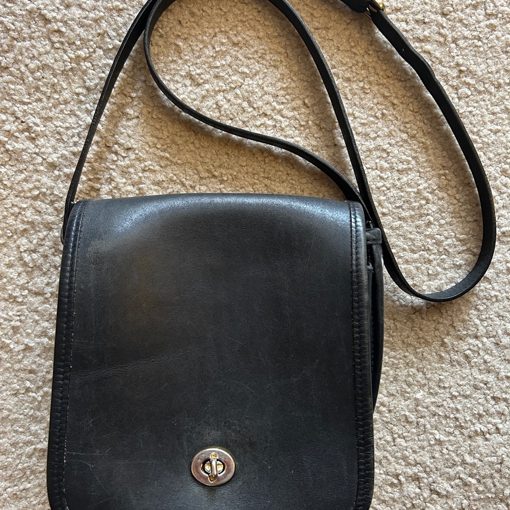 Black Leather Crossbody Bag